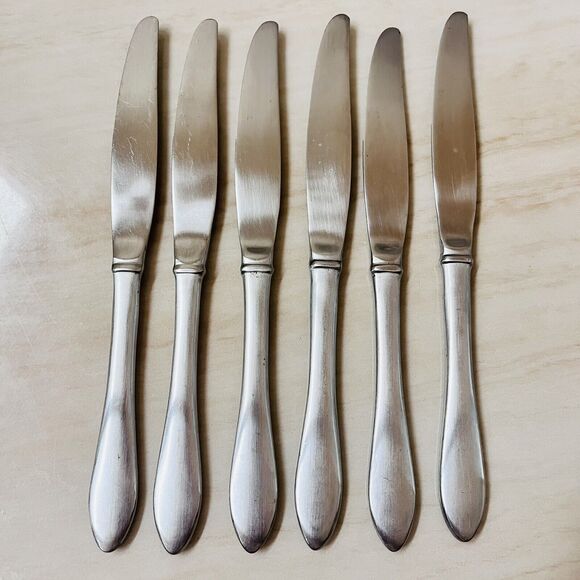 6pc ONEIDA Jackson Dinner Knife Stainless Plain Satin Frost Flatware Replacement - Picture 5 of 7